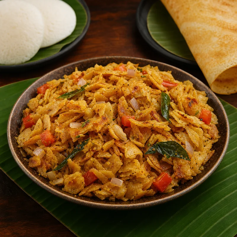Kaima Paratha prepared for serving