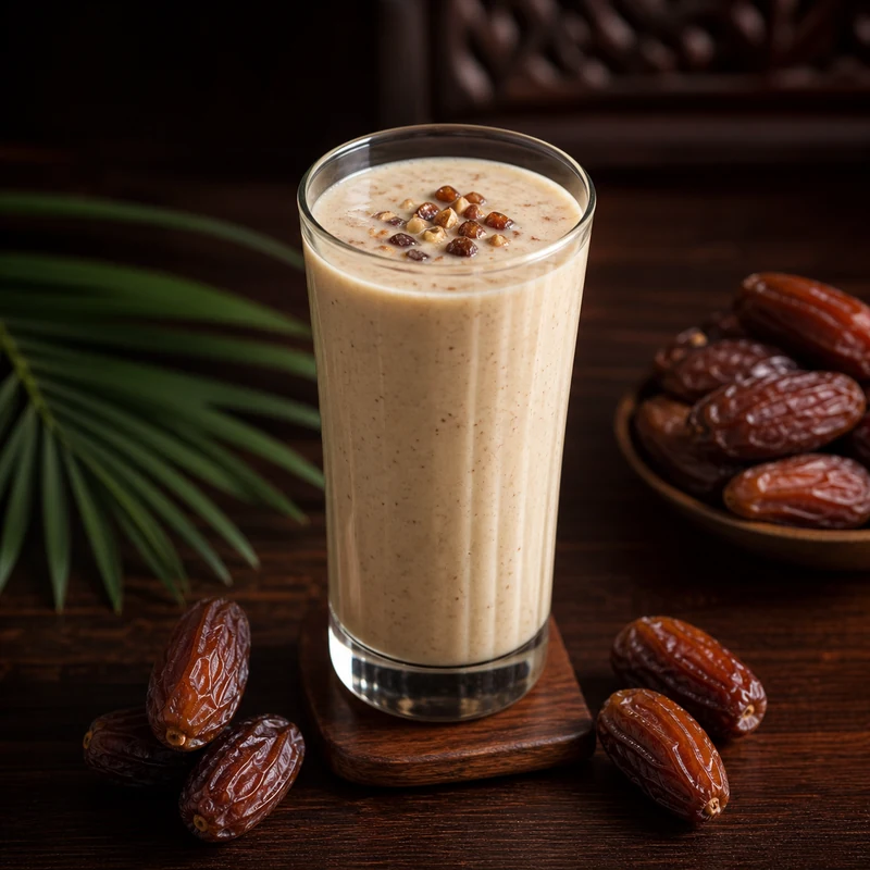 Fresh Dates Milk prepared for serving