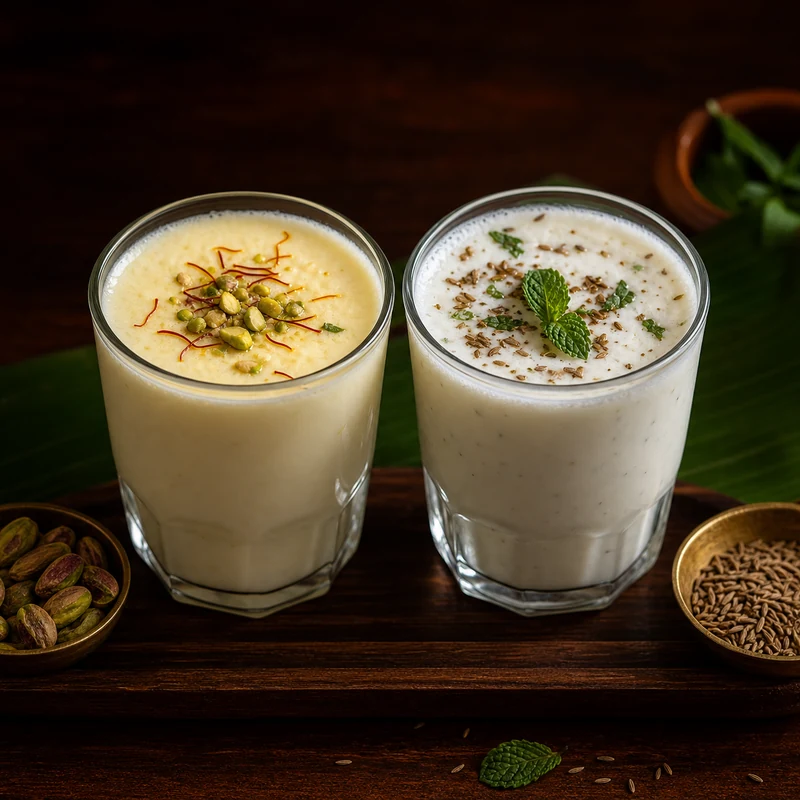 Lassi (Sweet / Salt) prepared for serving