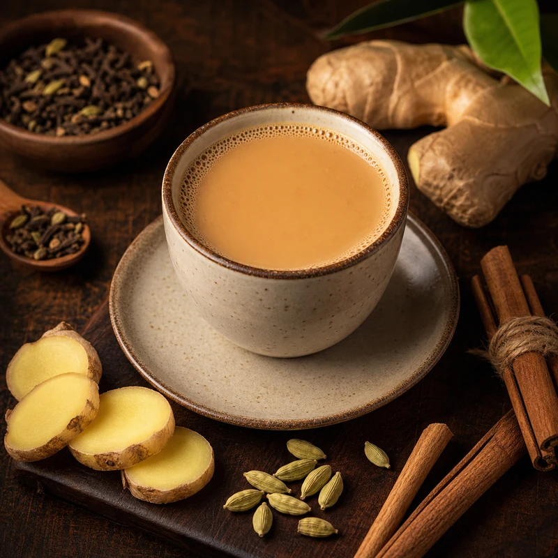 Masala / Ginger Tea prepared for serving