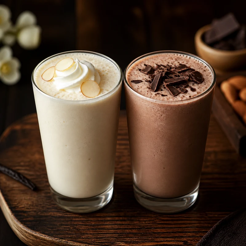 Milk Shake (Vanilla / Chocolate) prepared for serving