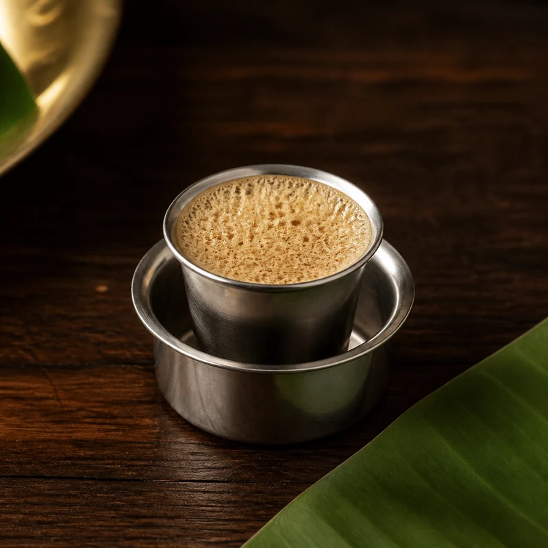 Mini Filter Coffee prepared for serving