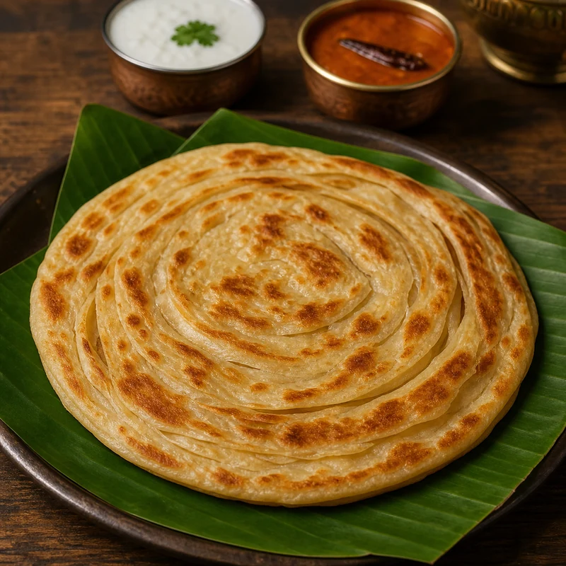 Plain Paratha prepared for serving