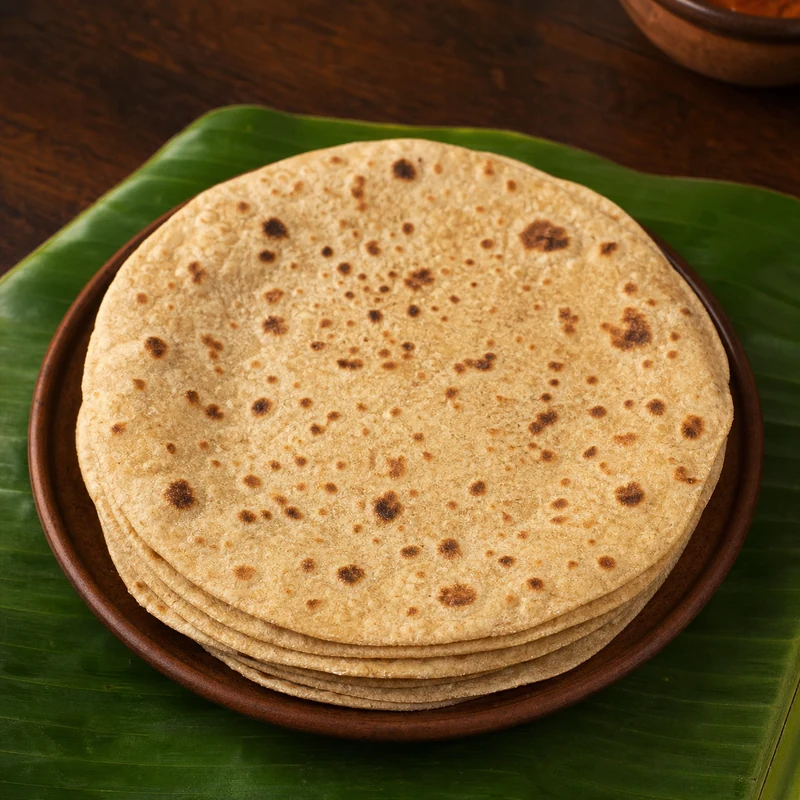 Tawa Chappathi prepared for serving