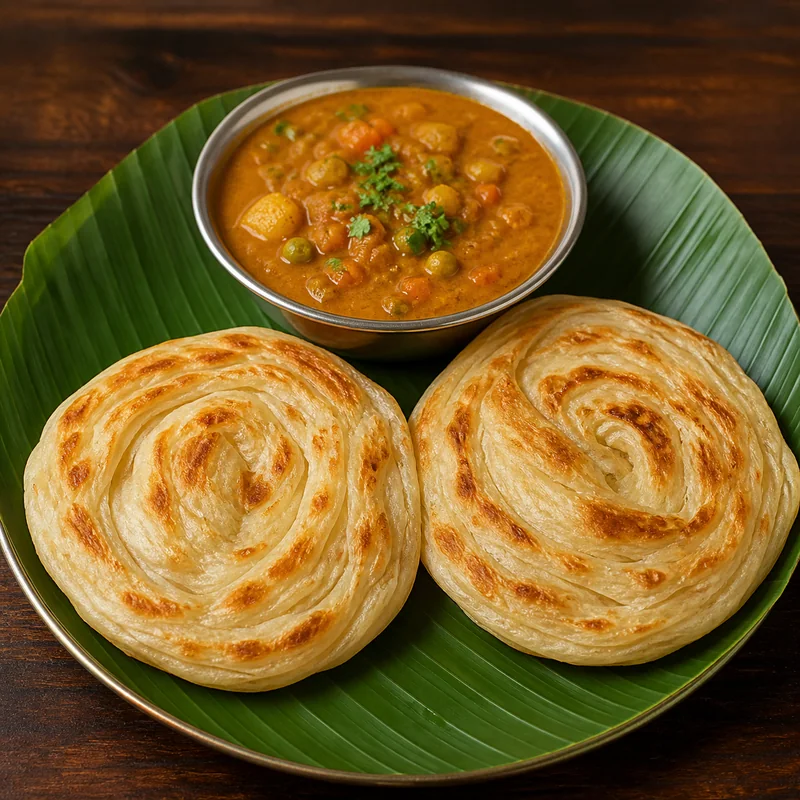Bun Paratha special gravy (2 pcs) prepared for serving