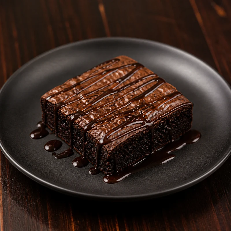 Chocolate Brownie prepared for serving