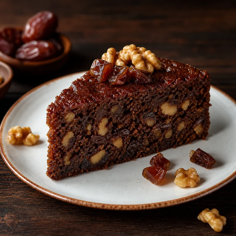 Dates Cake prepared for serving