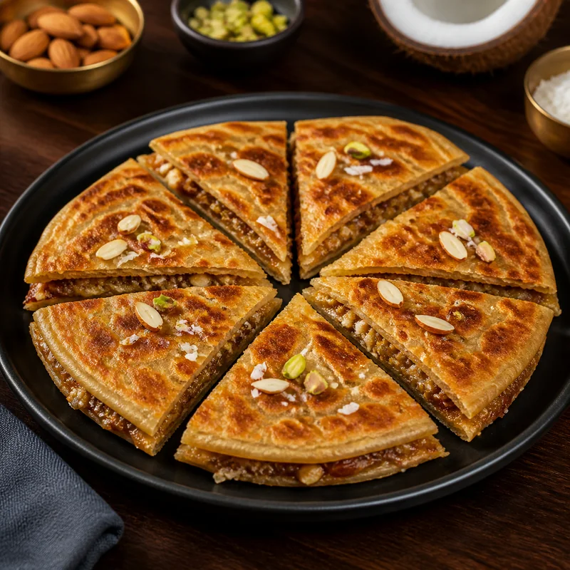Divyam Special Sweet Paratha prepared for serving