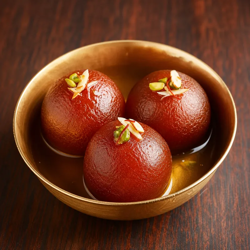 Gulab Jamun prepared for serving