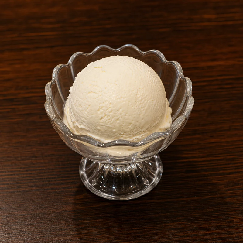 Ice Cream each scoop prepared for serving