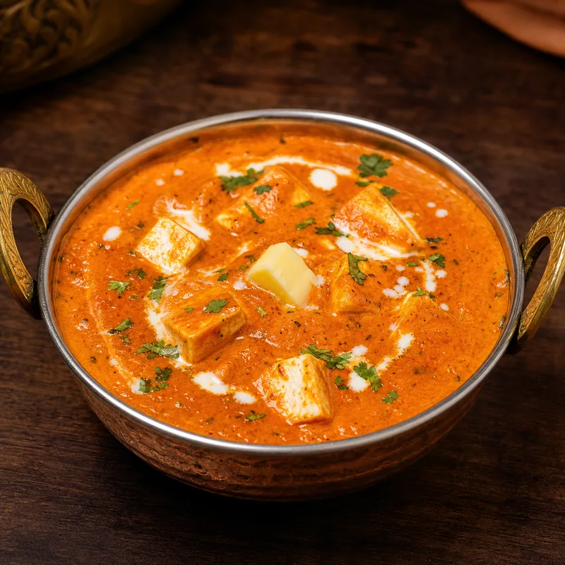 Paneer Butter Masala prepared for serving