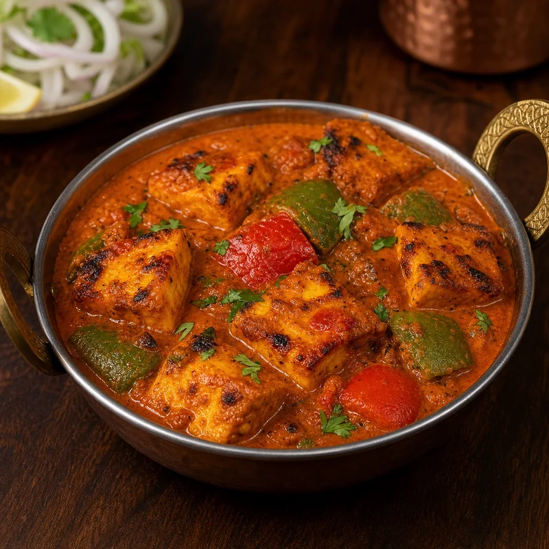 Paneer Tikka Masala prepared for serving