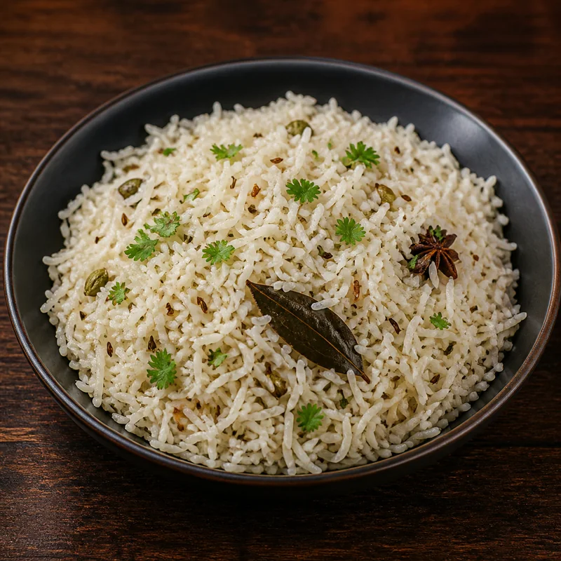 Jeera Pulao prepared for serving
