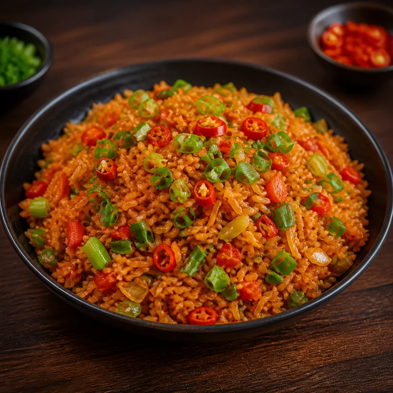 Schezwan Fried Rice prepared for serving