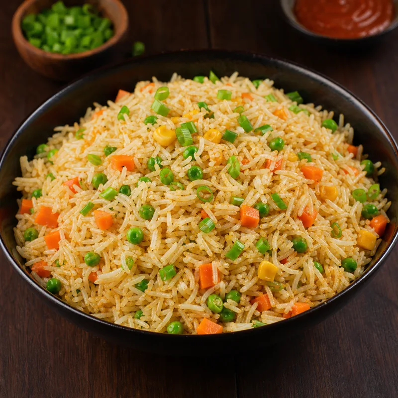 Vegetable Fried Rice prepared for serving