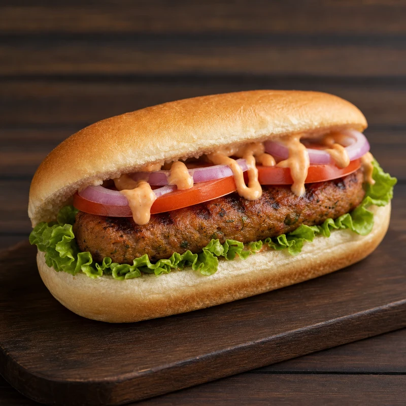 Veg Hot Dog prepared for serving