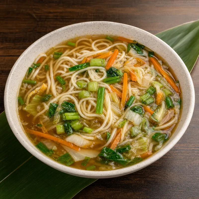 Chinese Noodles Soup prepared for serving
