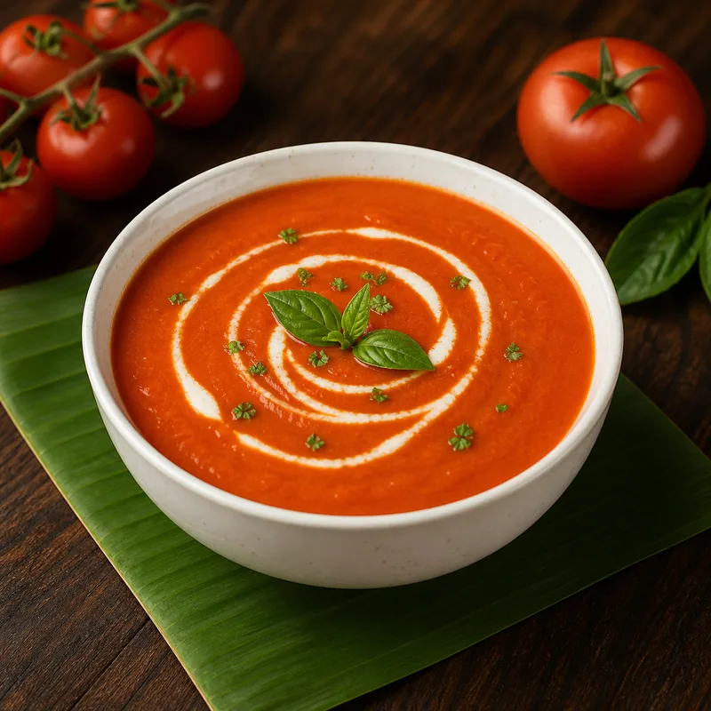 Tomato Soup prepared for serving