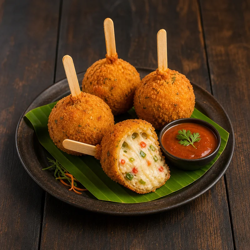 Cheese Lollipop (4 pcs) prepared for serving