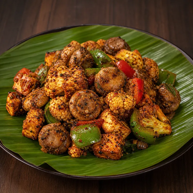 Hot Pepper Mushroom / Paneer / Gobi prepared for serving