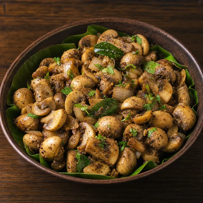 Mushroom Pepper prepared for serving