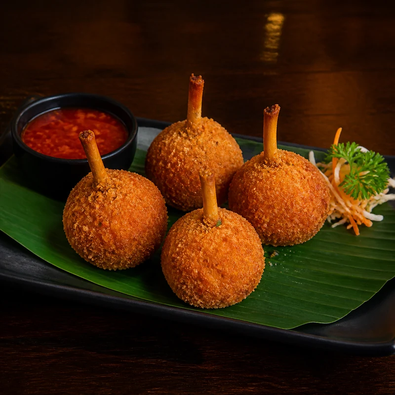 Veg Lollipop (4 pcs) prepared for serving